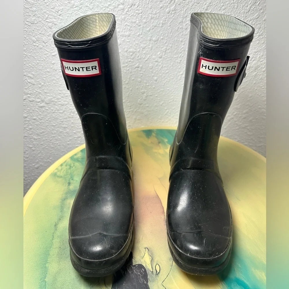 Hunter Original Gloss Short Rain Boots Black Size US 6W